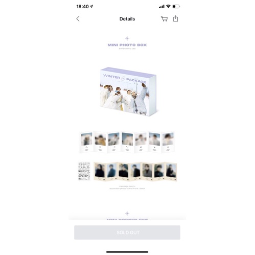 Mini Photo box BTS WINTER PACKAGE 2021 hàng unoff