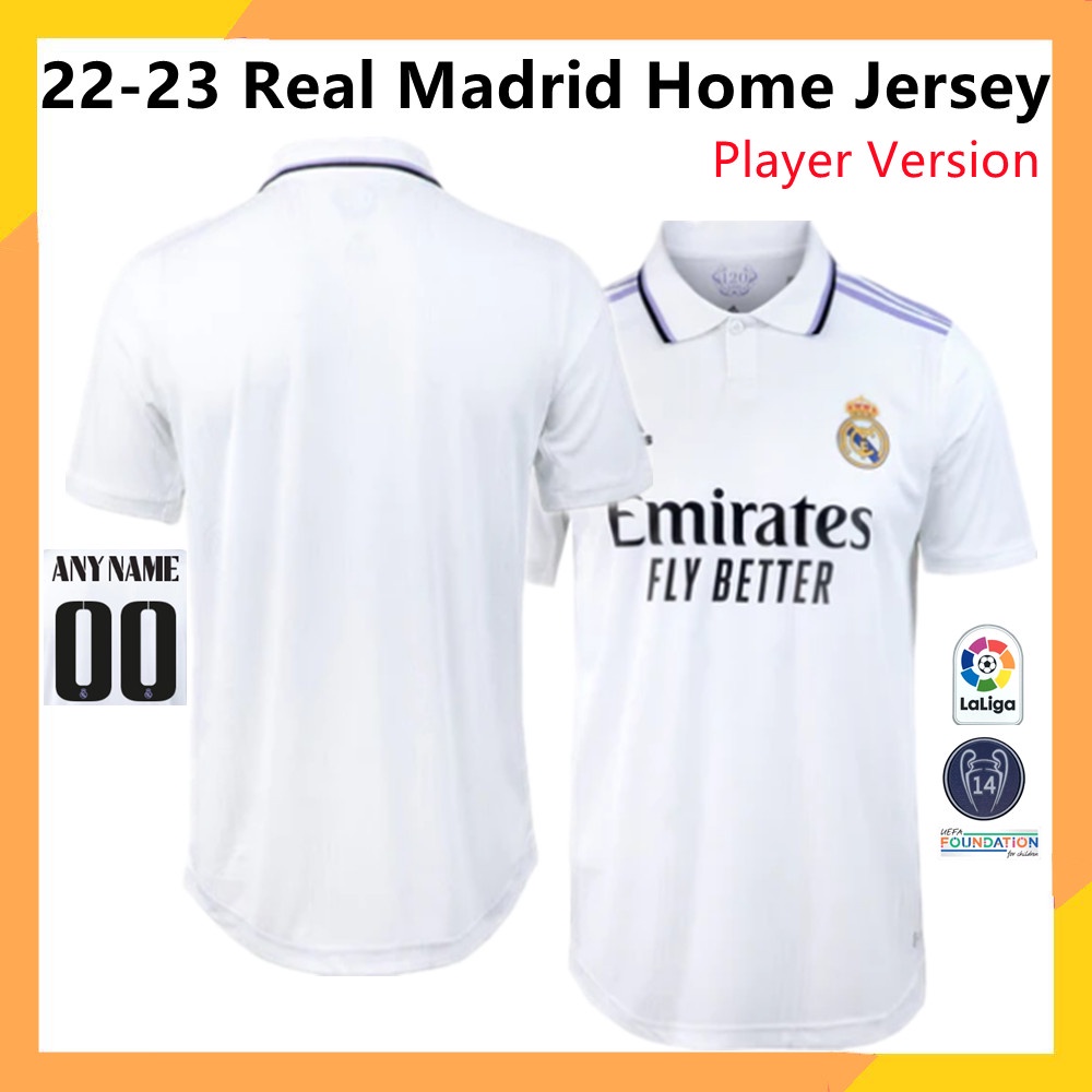 Áo Thun NgắN Tay In Chữ Real Madrid (Size S-2XL) Size 22-23