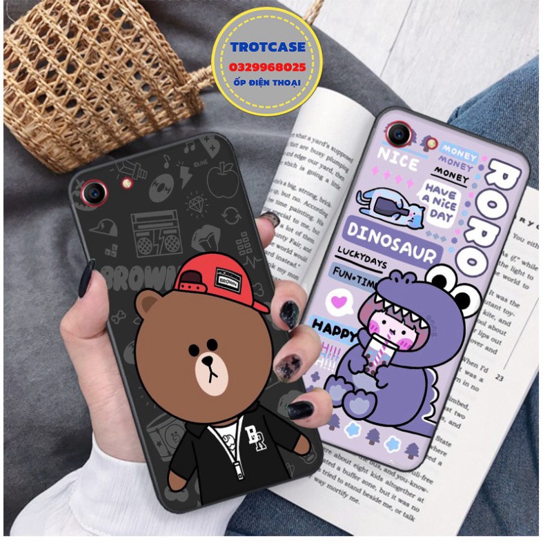 Ốp lưng điện thoại OPPO A71 / A83 - in hình gấu nâu cầm đàn và cô bé chill cùng nhiều mã hình cute