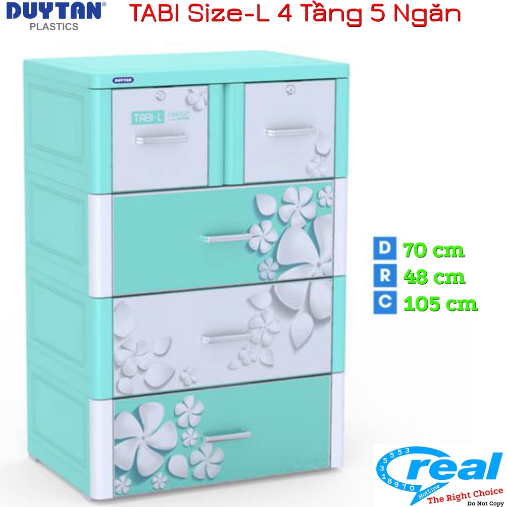 Tủ Nhựa Duy Tân TABI-L Nâu Đan ( 4 Tầng- 5 Ngăn )