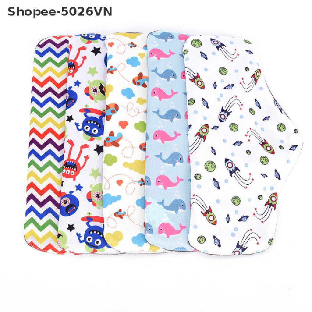 [flood] Miếng Lót Vệ Sinh Kinh Nguyệt Bằng Vải Cotton Tre Giặt Được Tái Sử Dụng Được (f)