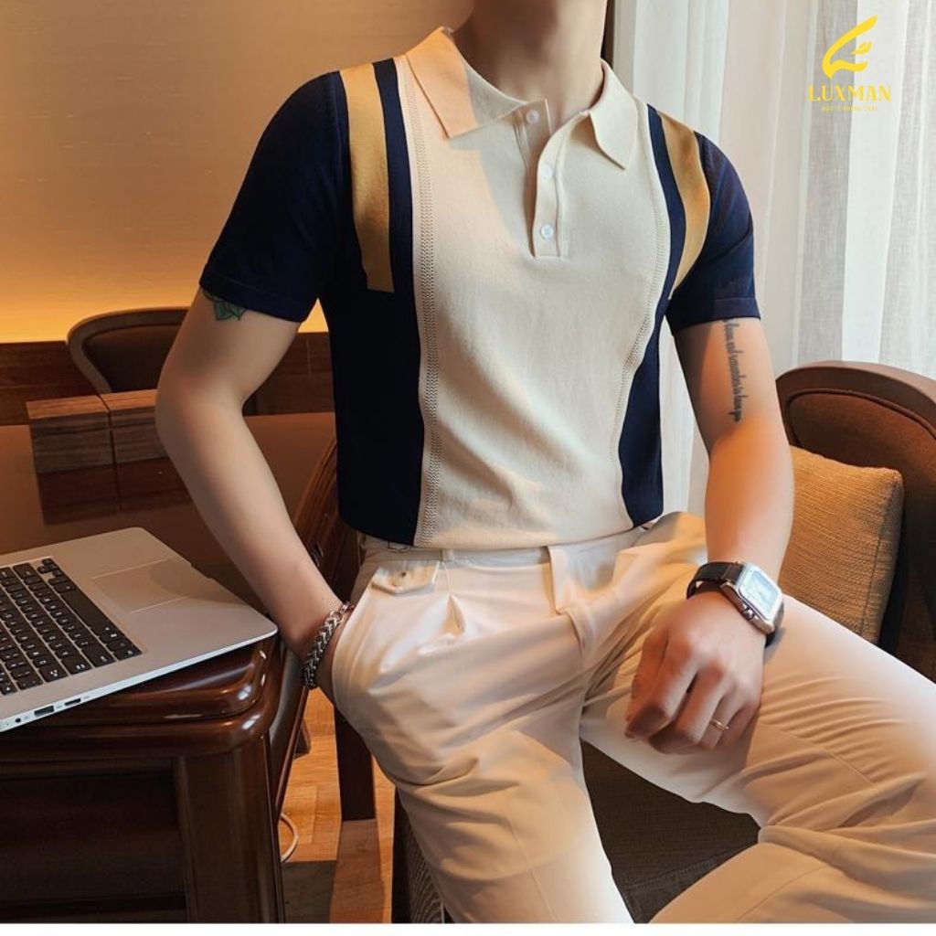 Sản phẩm áo polo lụa dệt kim hàn cao cấp