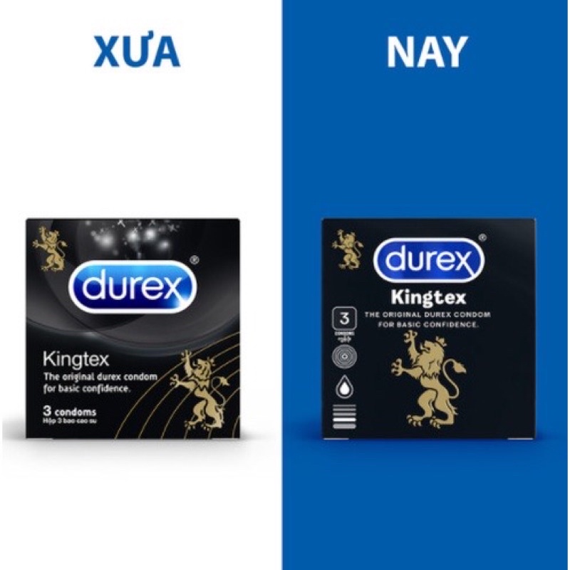 [Chính Hãng] Bao Cao Su Durex Kingtex (hộp 3 cái) Thái Lan