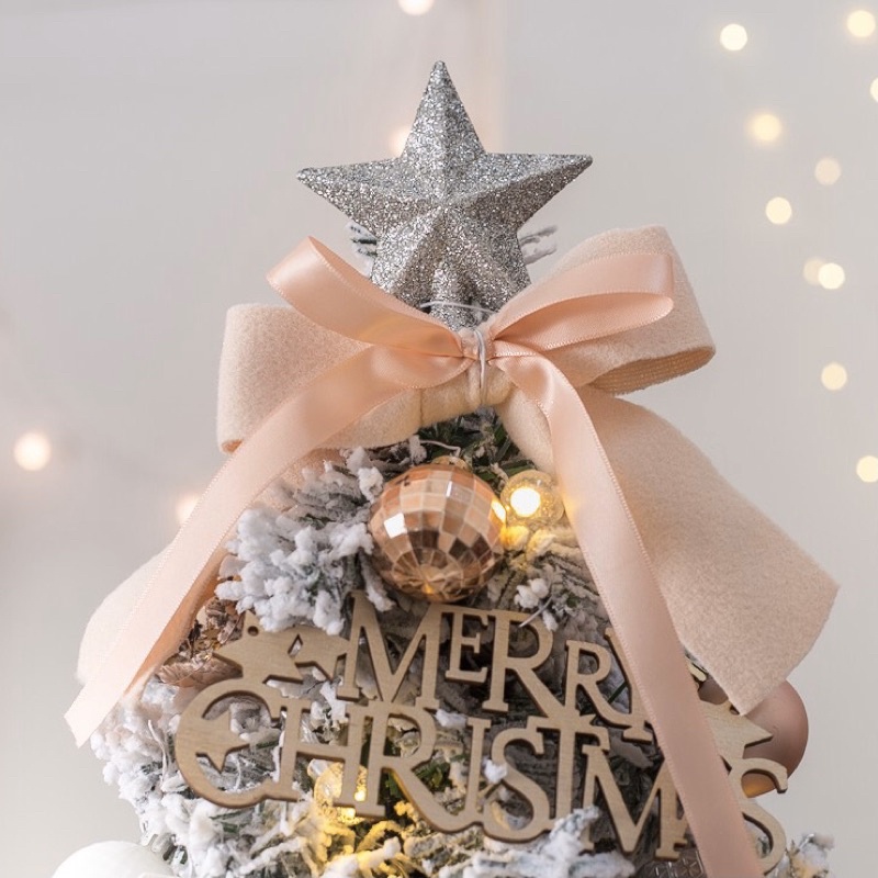 🎄CÂY THÔNG GIÁNG SINH phủ tuyết có sẵn đủ phụ kiện tone HỒNG - cao cấp - Ảnh thật shop chụp