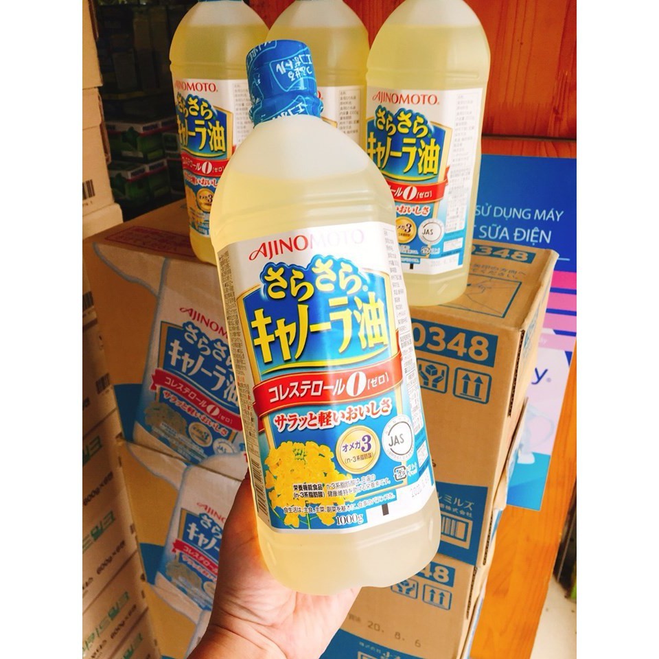 Dầu ăn Hoa Cải Ajinomoto Nhật bản 1000g chiết xuất 100% hoa cải tự nhiên