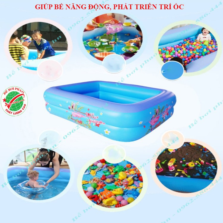 Bể bơi phao cho bé  2+ 3 Tầng -1m5 - loại dày, bể bơi bơm hơi có đáy chống trơn