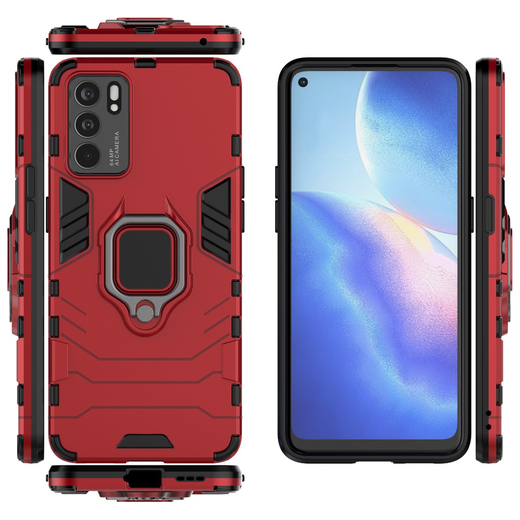 Ốp lưng Oppo Reno / Reno 2 / Reno 6 5G chống sốc Iron Man Iring cao cấp siêu bền giá đỡ xem phim