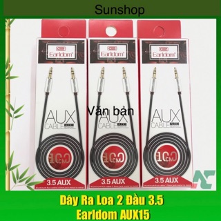 Dây ra loa hai đầu 3.5 cực chuẩn 3 ngấn EarlDom AUX15 chính hãng Sunshop