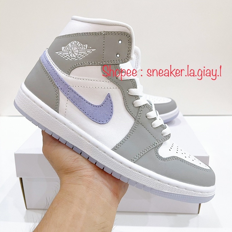 Giày sneaker Jordan Mid Grey ( Jordan Mid Wolf Grey ) - Bản Fullbox kèm dây phụ
