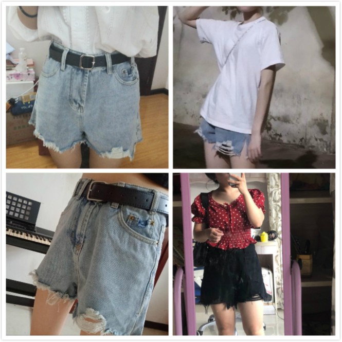 Quần Short Jeans Lưng Cao Phong Cách Hàn Quốc Thời Trang Cho Nữ