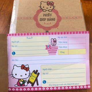 Compo 30 quyển - 3 mẫu Phiếu ship hàng hoạt hình cute