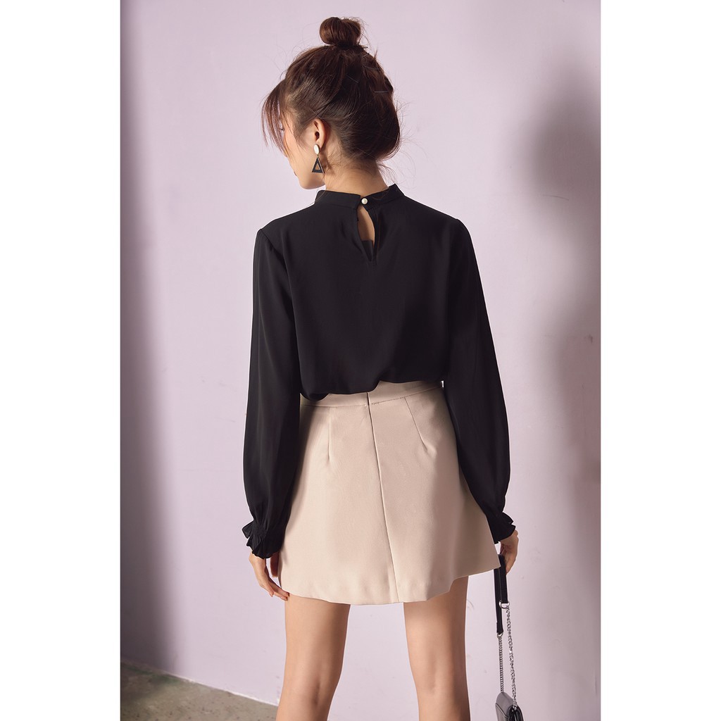 Chân váy dáng A vạt chồng hai lớp JAA0740 - 92wear | BigBuy360 - bigbuy360.vn