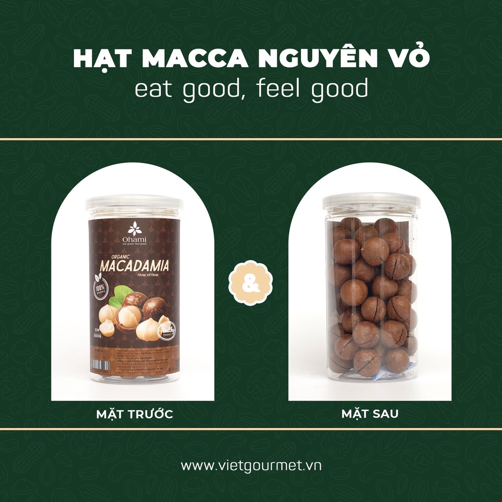 Hạt Macca 440g Vietgourmet hàng xuất khẩu, hạt dinh dưỡng mẹ bầu, đồ ăn vặt healthy, detox giảm cân