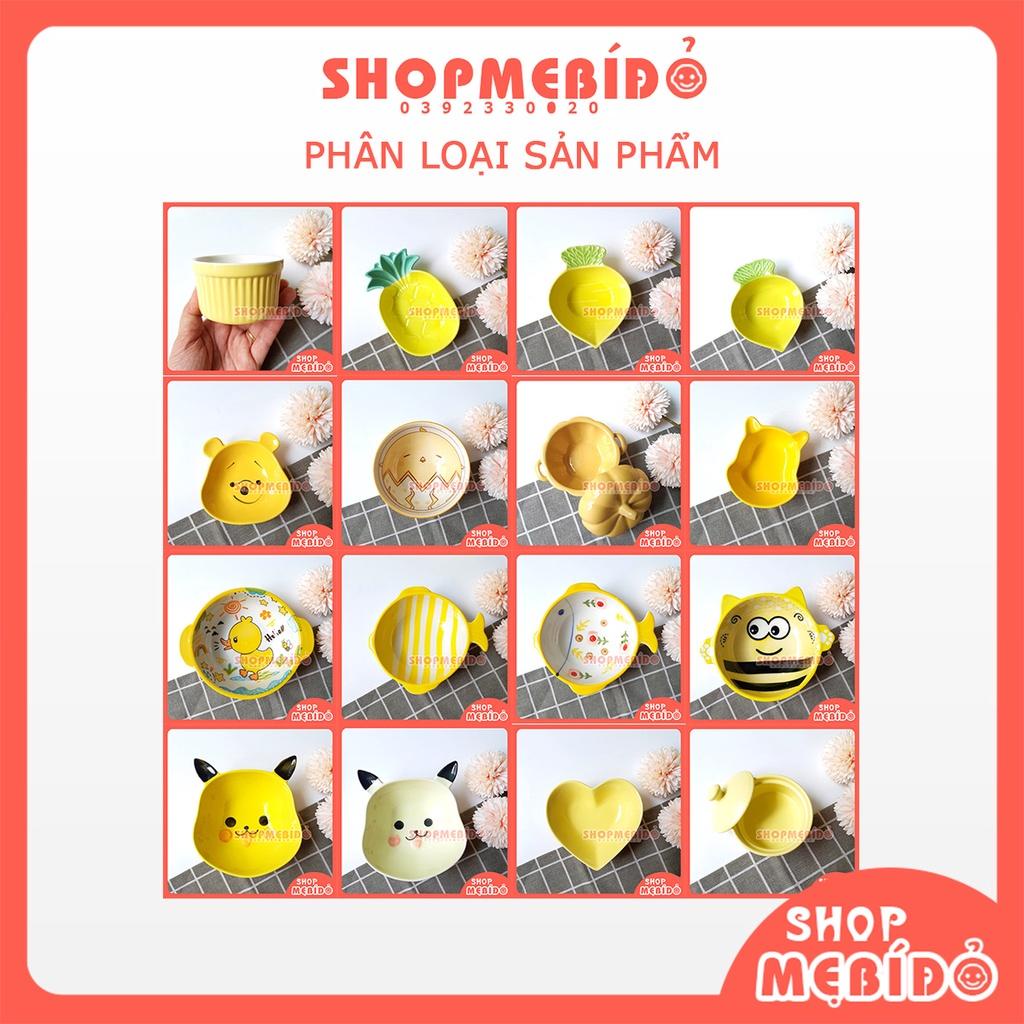 Bát Ăn Dặm Gốm Sứ Kiểu Nhật Màu Vàng Cao Cấp Nhiều Hình Cho Bé Nicebabyvn