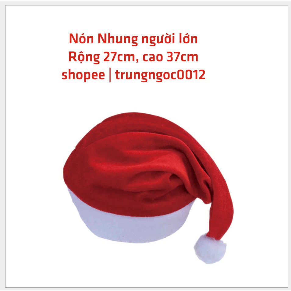 [HCM]  NÓN NHUNG - Nón ông già noel vải nhung cho trẻ 2-6 tuổi và người lớn