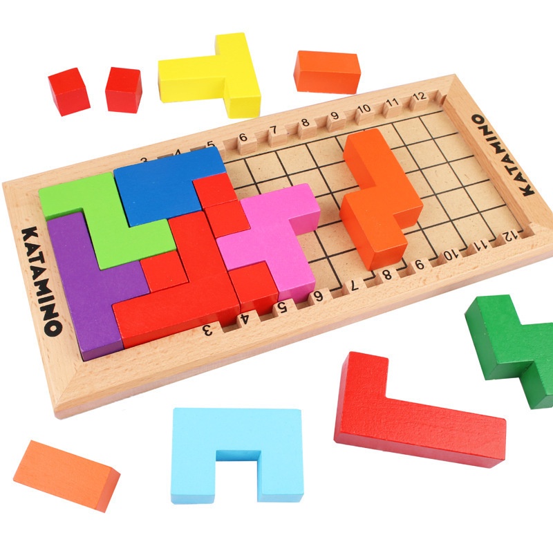 Đồ Chơi Gỗ Trò Chơi Xếp Gạch Kamito Dày Đẹp - Theo Montessori