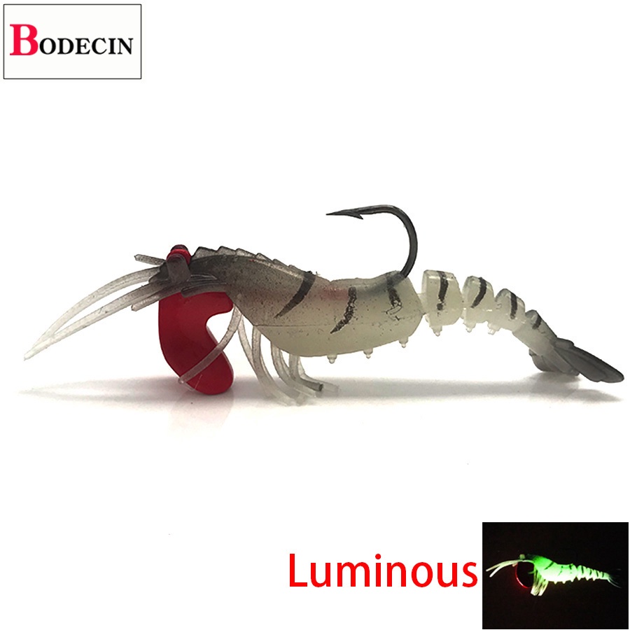 Mồi Câu Cá Giả Hình Tôm Mềm Phát Sáng Đa Năng