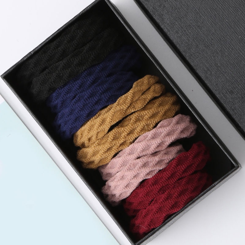 Dây Buộc Tóc Màu Đen Co Giãn Cao Phong Cách Hàn Quốc Cho Nữ