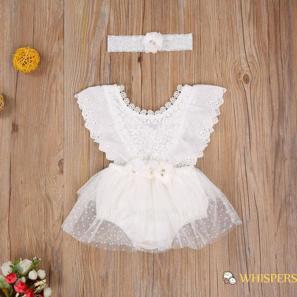 Áo Liền Quần Phối Ren Xinh Xắn Dành Cho Bé Gái