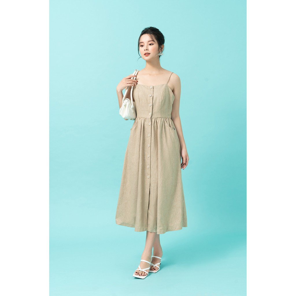 Đầm dài nẹp cúc thân trước 20AGAIN DDW1070 | BigBuy360 - bigbuy360.vn