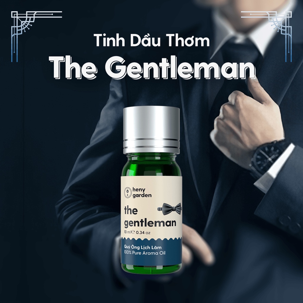 Tinh Dầu Phối Hương The Gentleman (Gỗ Trầm) Xông Thơm Phòng, Làm Nến Thơm Thiên Nhiên Heny Garden 10mL