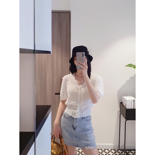 Váy quần jeans rách bên AfterBefore