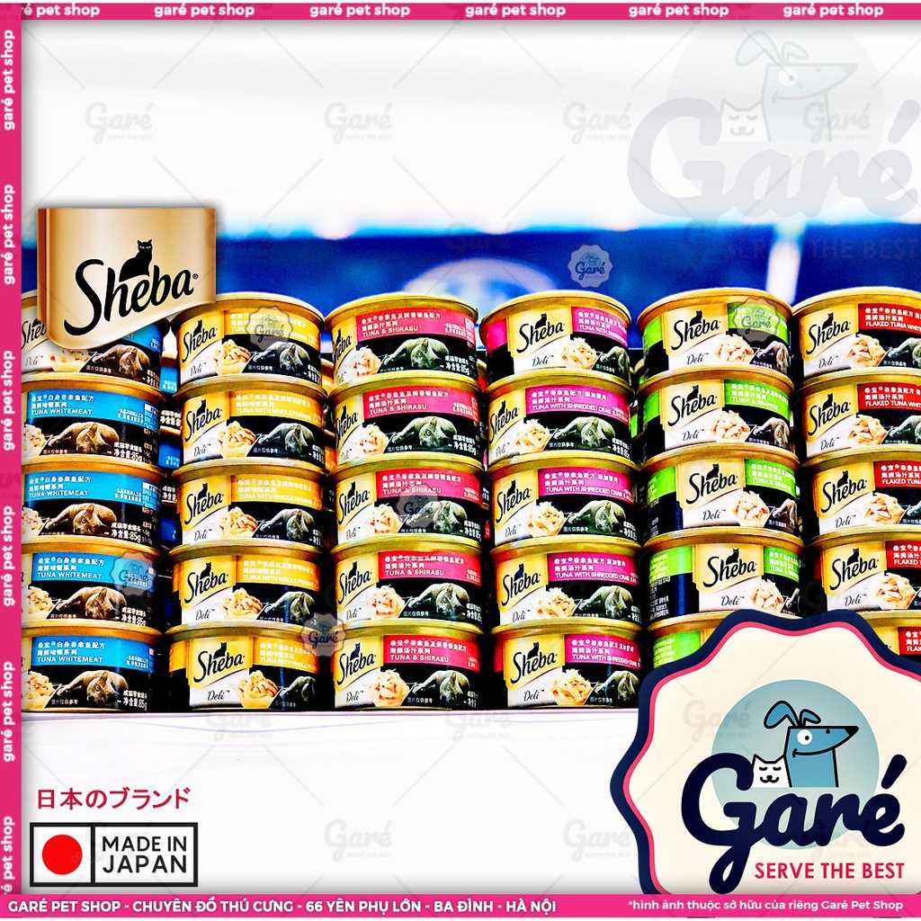 85gr - Pate Sheba dạng lon cho Mèo mọi độ tuổi vị Cá Pate thịt cá tươi xé miếng nhỏ cho Mèo con