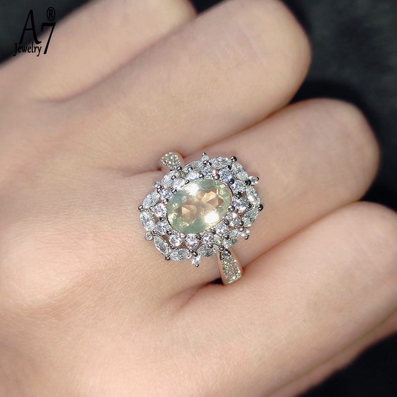 Nhẫn Hở Mạ Bạc S925 Đính Đá A7 50 Có Thể Điều Chỉnh Tiện Lợi