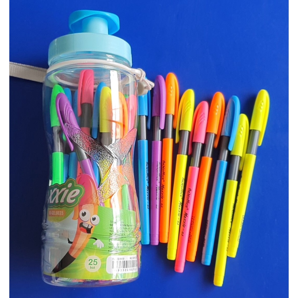 10 Cây Bút Bi Ballpoint Pen Flexoffice B035 Ngòi 0.5mm Nhiều Màu Viết Cực Trơn, Nét Đẹp