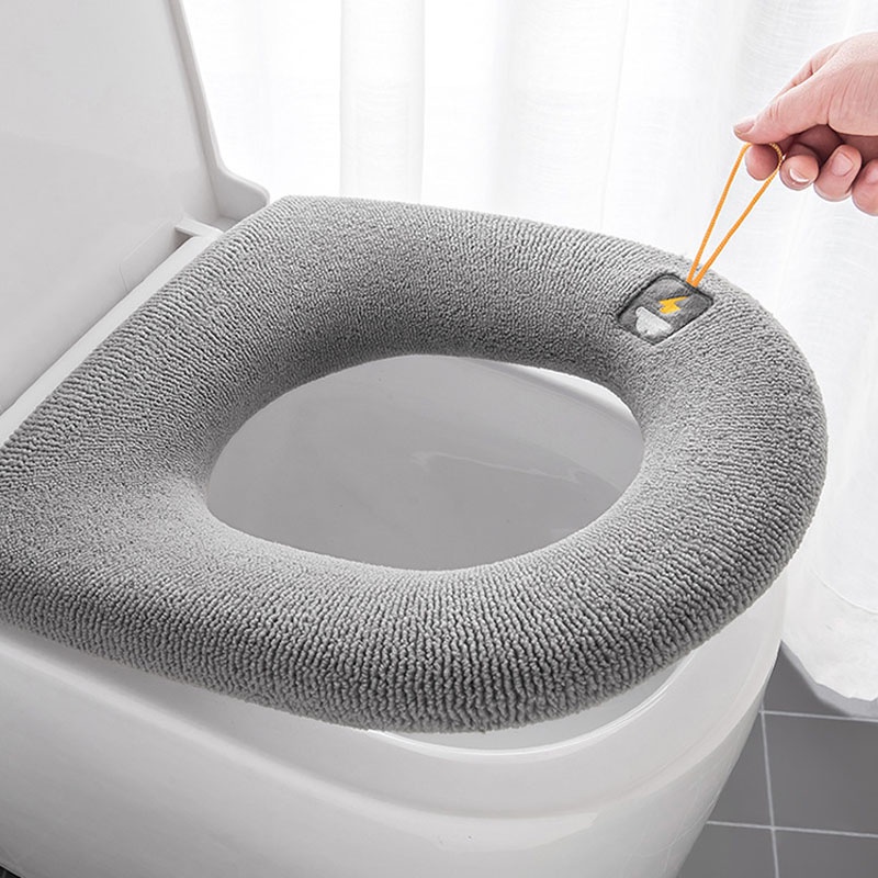 Đệm lót dày dặn hình tròn cho nắp bệ ngồi nhà vệ sinh có thể giặt được