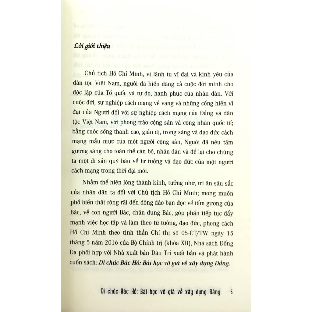 Sách - Di Chúc Bác Hồ - Bài Học Vô Giá Về Xây Dựng Đảng | BigBuy360 - bigbuy360.vn