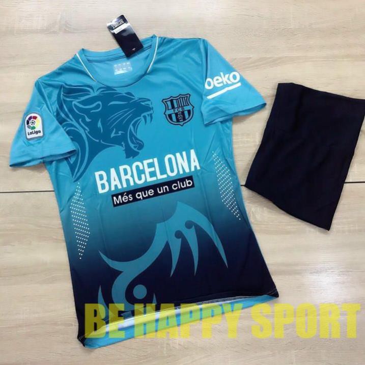 Bộ Quần Áo Bóng Đá Barcelona (Barca) Màu Xanh Ngọc Họa Tiết Rồng Mới Lạ - Áo Bóng Đá Nam PP Bởi Be Happy Shop 💕 ྇ ྇