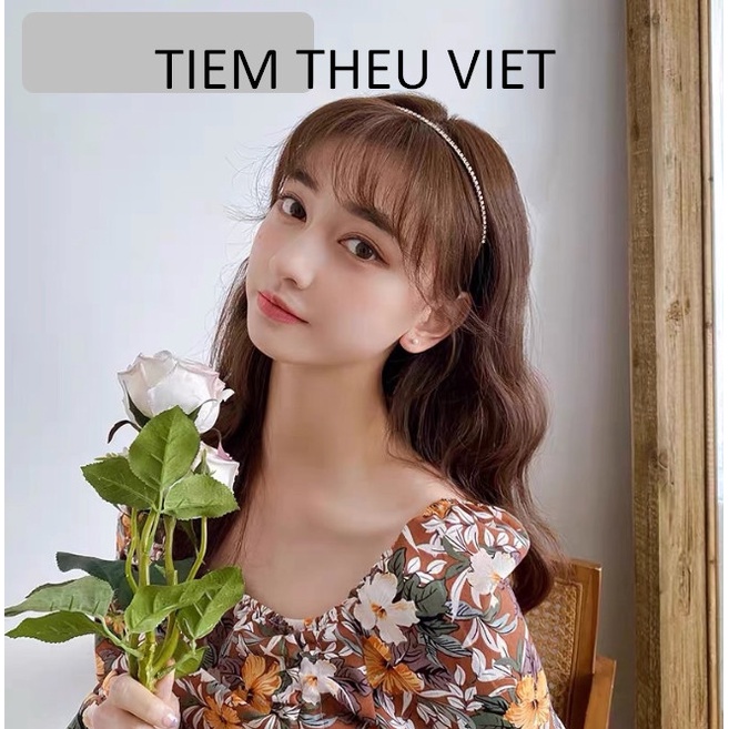Băng Đô Cài Tóc Đính Đá Nhân Tạo Dáng Mảnh Tiệm Thêu Việt Phong Cách Thanh Lịch