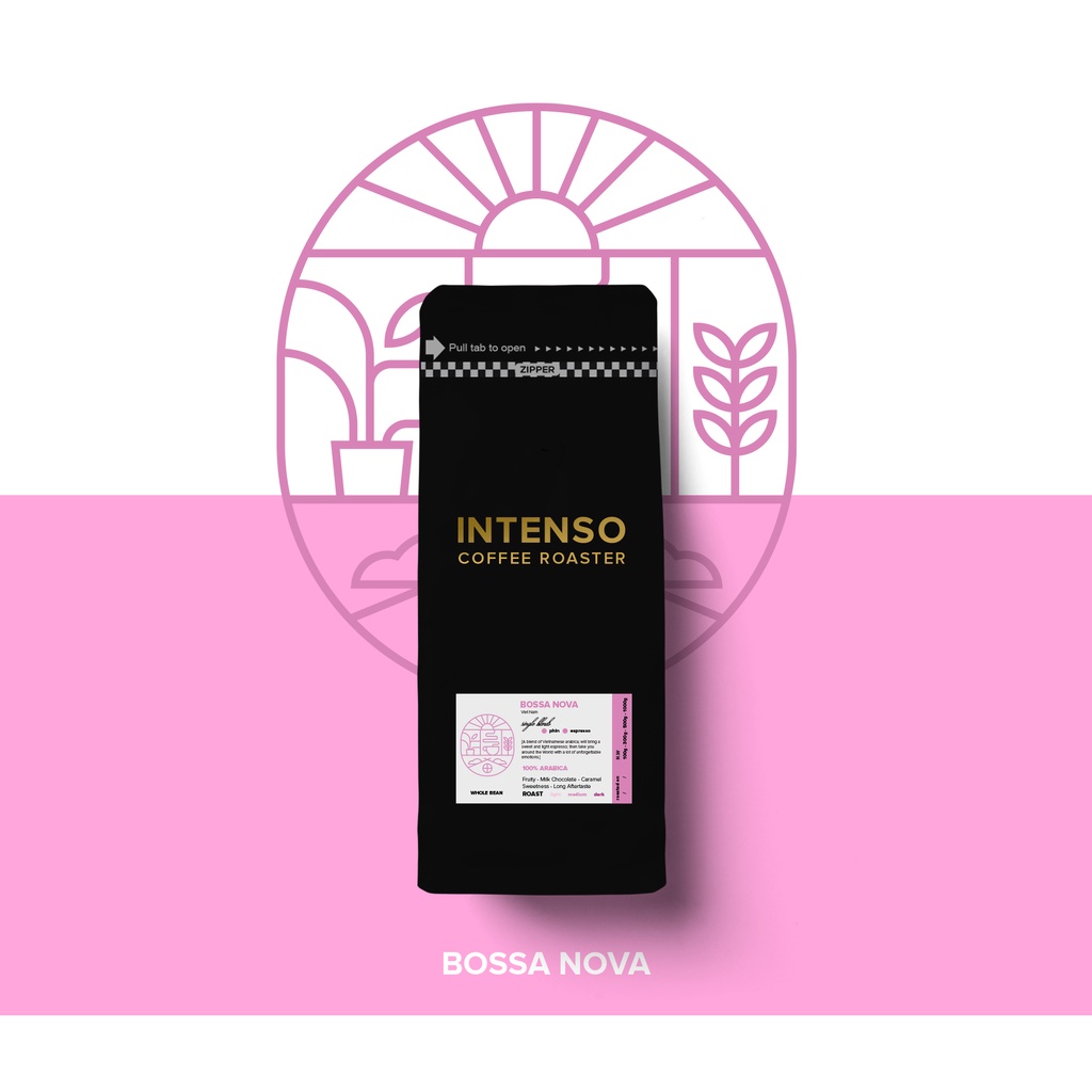 CÀ PHÊ NGUYÊN CHẤT 100% ARABICA BOSSA NOVA PHA MÁY - PHIN VÀ COLD BREW TỪ INTENSO COFFEE (gói 250g/500g/1kg)