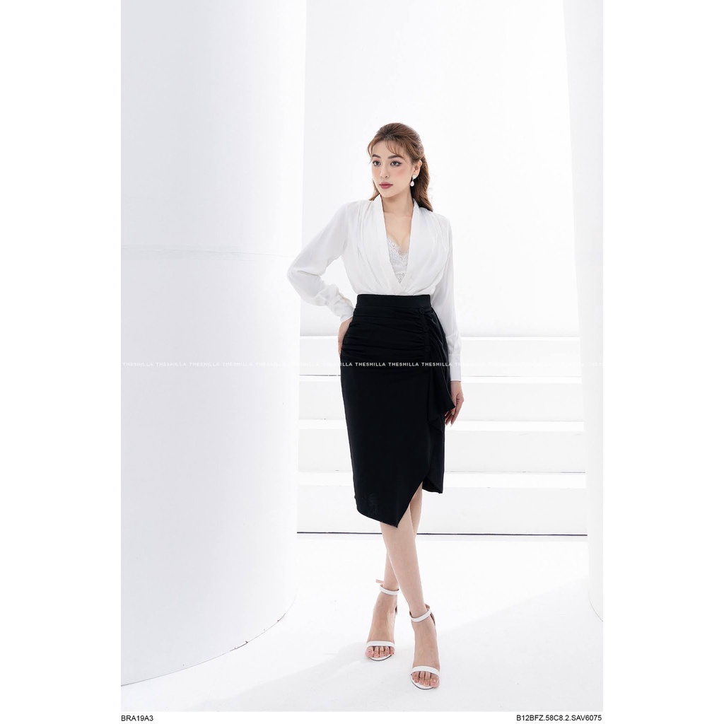 Set áo lụa chân váy xếp tà cao cấp + Không kèm bra [ Có video + Ảnh thật ] The Shilla -.B12BFZ.58C8