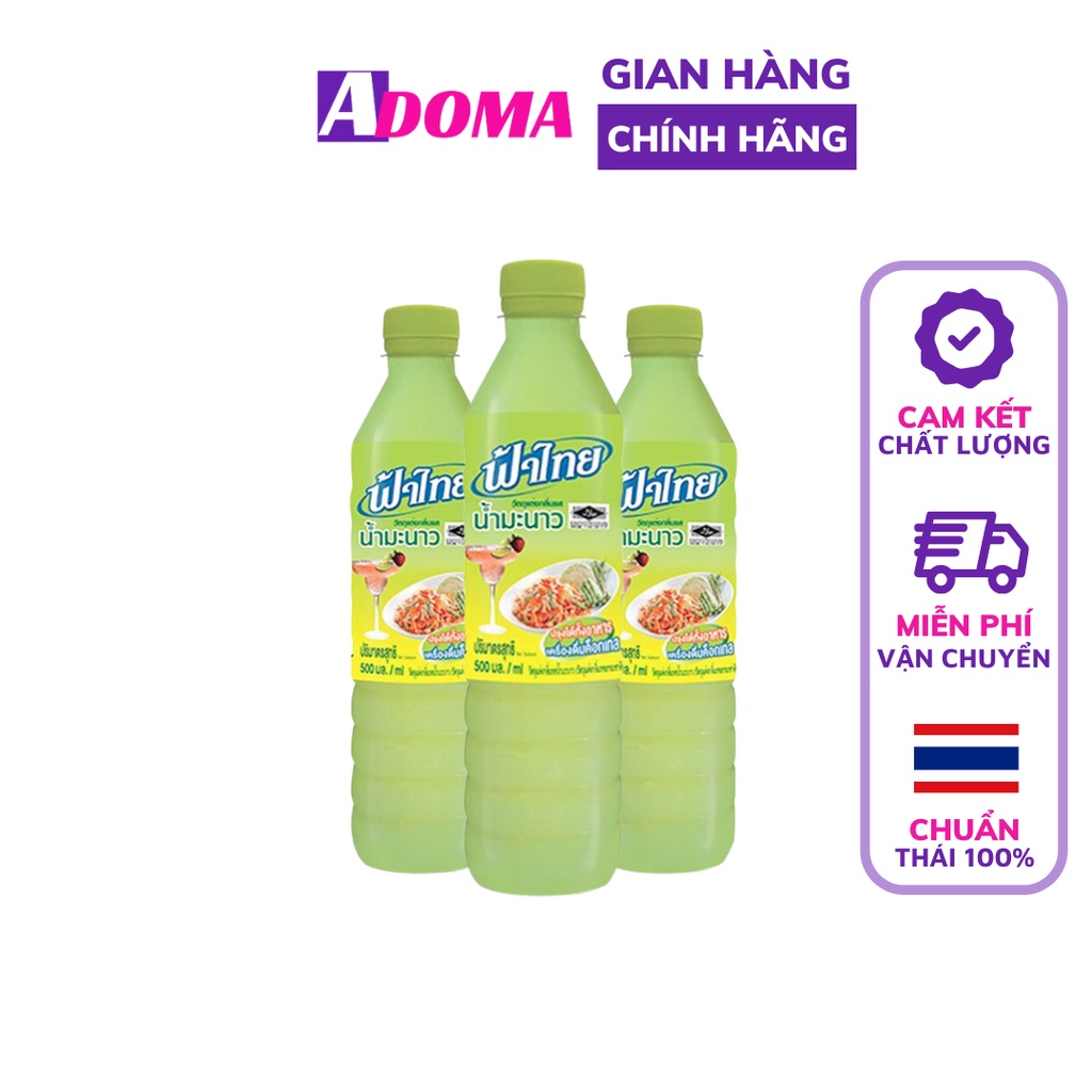 Nước chanh 45% Thương hiệu Fa Thai Thái Lan dùng pha chế và làm somtum - น้ำมะนาว ตราฟ้าไทย 1000 ml. ขวด