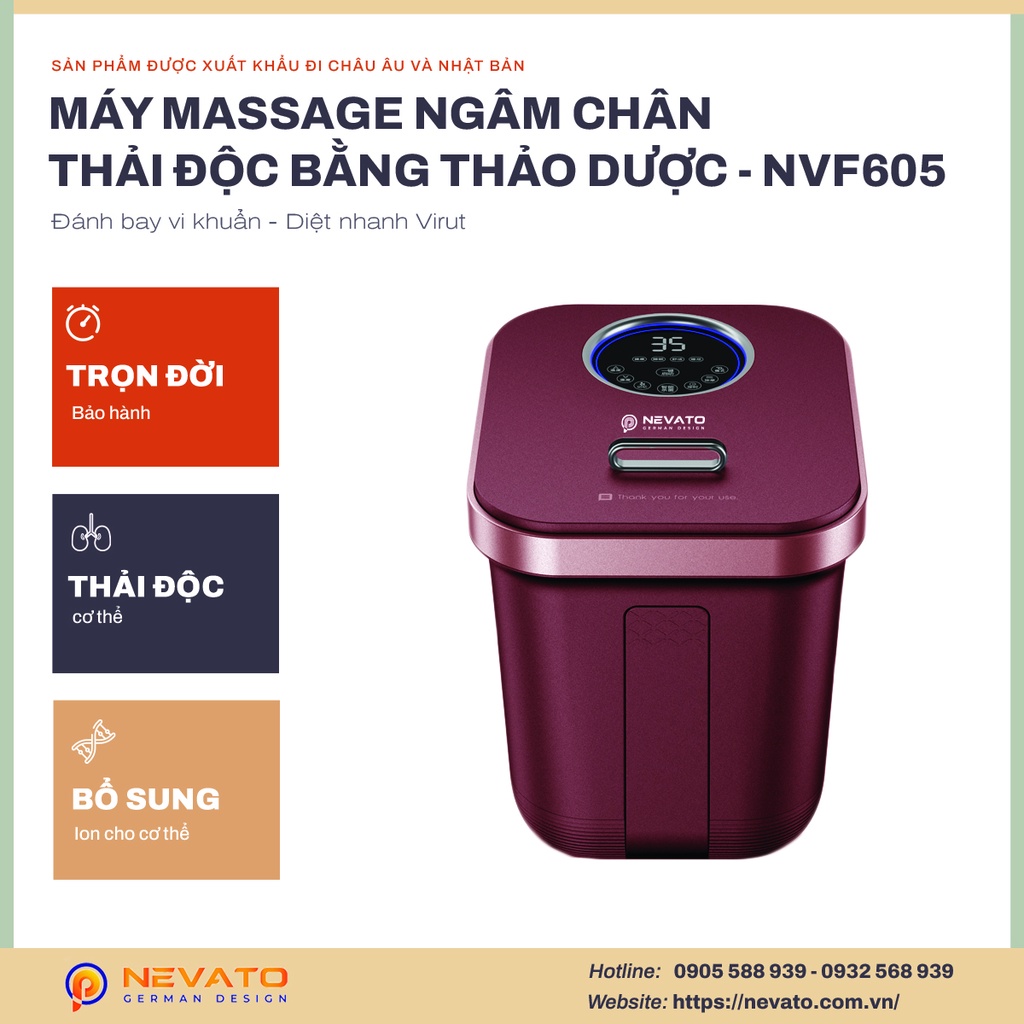 Bồn Ngâm Chân Hồng Ngoại  Bồn Massage Chân Nevato Chính Hãng NVF605