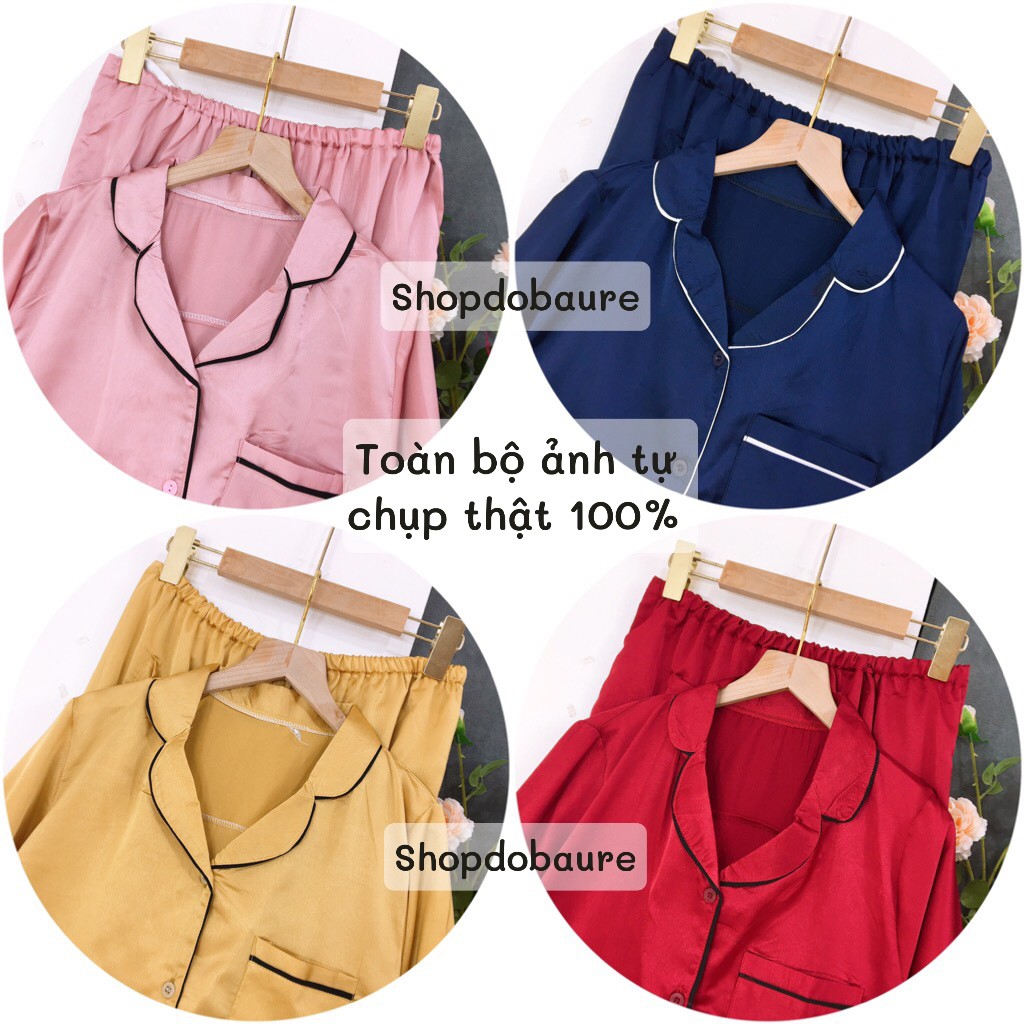 Bộ pijama bầu và SAU SINH Dài Tay chất lụa satin trơn - 𝐁𝐃𝟐𝟑
