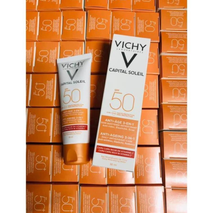 Kem Chống Nắng Vichy  Chống Lão Hoá - Dành cho da nhạy cảm Ideal Soleil Anti Age SPF50+ - 50ml