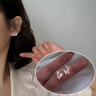Bông tai xỏ mặt hình bướm đính đá dễ thương cho nữ