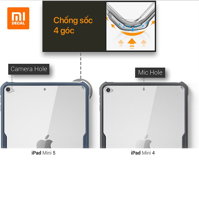 Ốp lưng XUNDD iPad Mini 4/5 (7.9') / iPad Mini 1/2/3 (7.9'), Mặt lưng trong, Viền TPU, Chống sốc | BigBuy360 - bigbuy360.vn