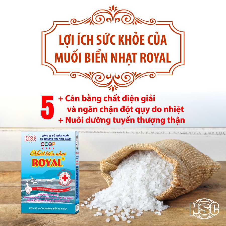 MUỐI BIỂN NHẠT ROYAL BẢO VỆ SỨC KHỎE CỘNG ĐỒNG - 250G .