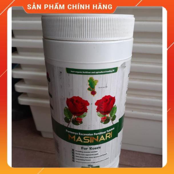 Phân trùn quế nén viên cao cấp MASINARI hũ 1kg chuyên dùng cho Hoa hồng