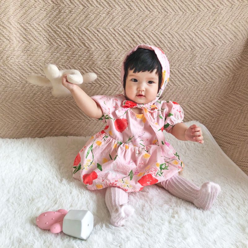 Áo liền quần Soffny họa tiết hoa xinh xắn thời trang đáng yêu dành cho bé gái