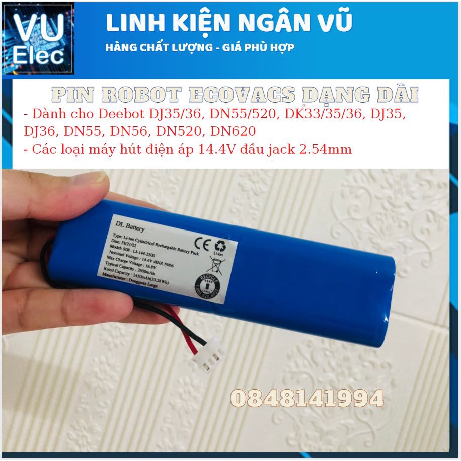 Pin robot hút bụi Ecovacs DUNG LƯỢNG CAO 2600MAH/3400MAH hàng Việt nam CAM KẾT PIN XỊN ( Lỗi 1 đổi 1 trong 3 tháng) | BigBuy360 - bigbuy360.vn