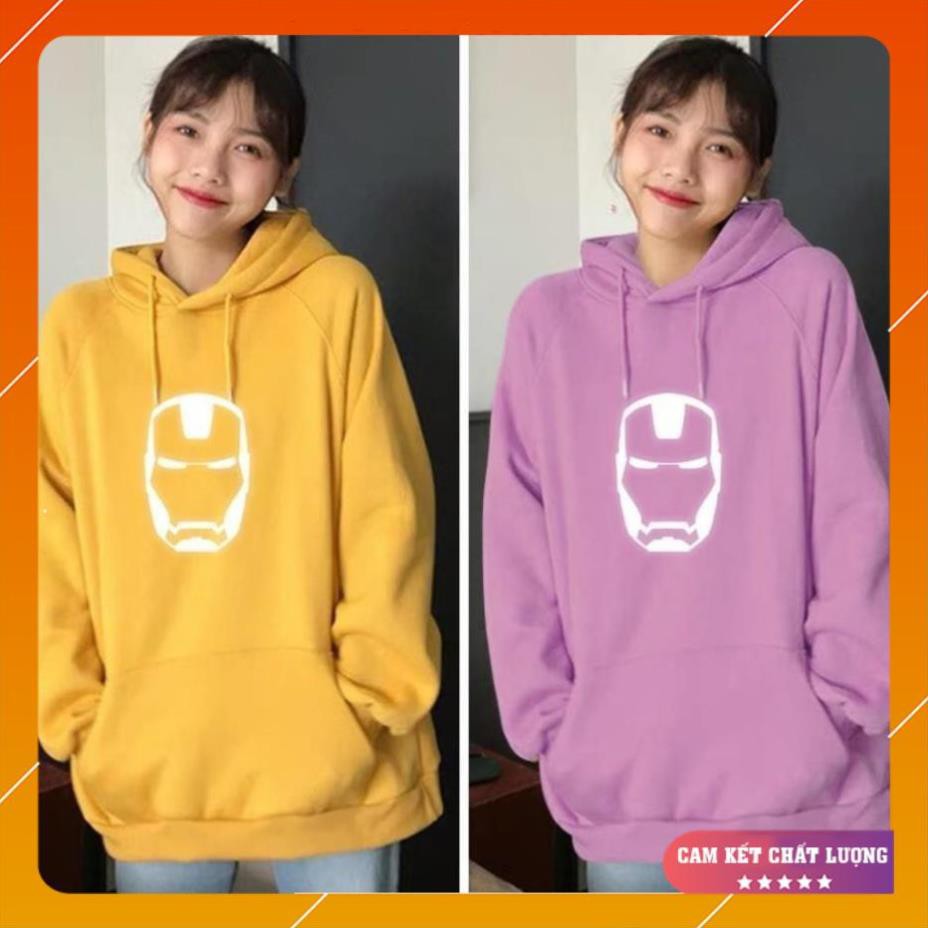 - Áo khoác hoodie phản quang , Áo nỉ Iron Man dày êm ái, Freesize Unisex cho nam và nữ - KN31 .