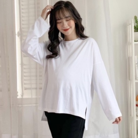 MEDYLA - Áo bầu freesize dáng rộng chất cotton dài tay cho bầu và sau sinh - ACT001