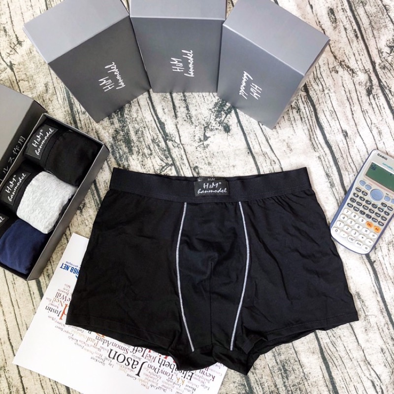 Hộp 3 chiếc quần sịp đùi HM handmode vải cotton siêu thấm mồ hôi 999