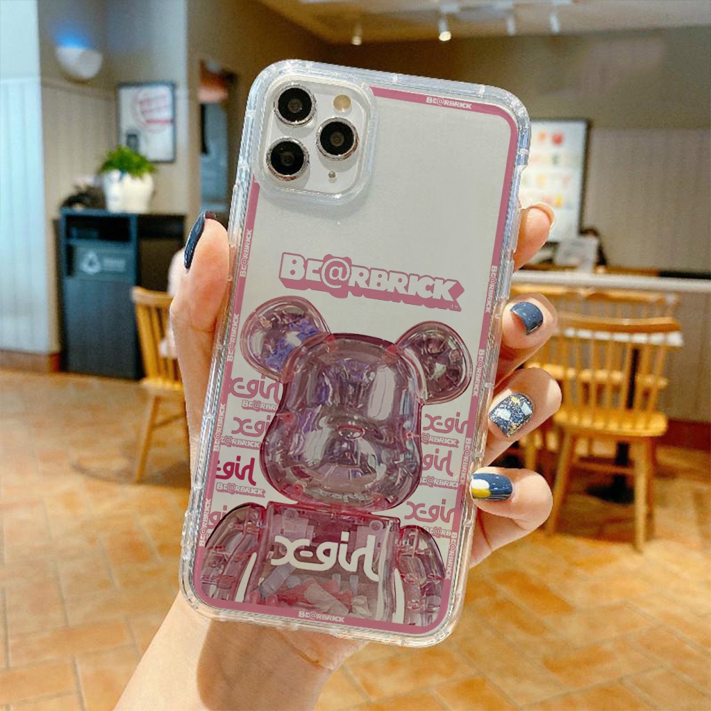 Ốp lưng iphone vuông cạnh ốp iphone hình gấu be@rbrick đủ mã 6/6plus/7plus/8/8plus/x/xr/xs/11/12/pro/max/plus/promax E73