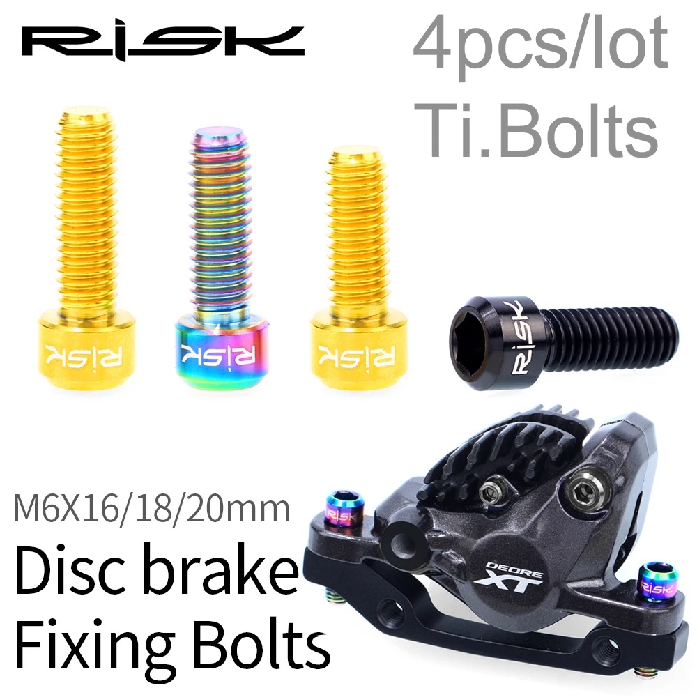 Set 4 Ốc Vít M6*18mm M6*20mm Bằng Hợp Kim Titan Cho Phanh Đĩa Xe Đạp